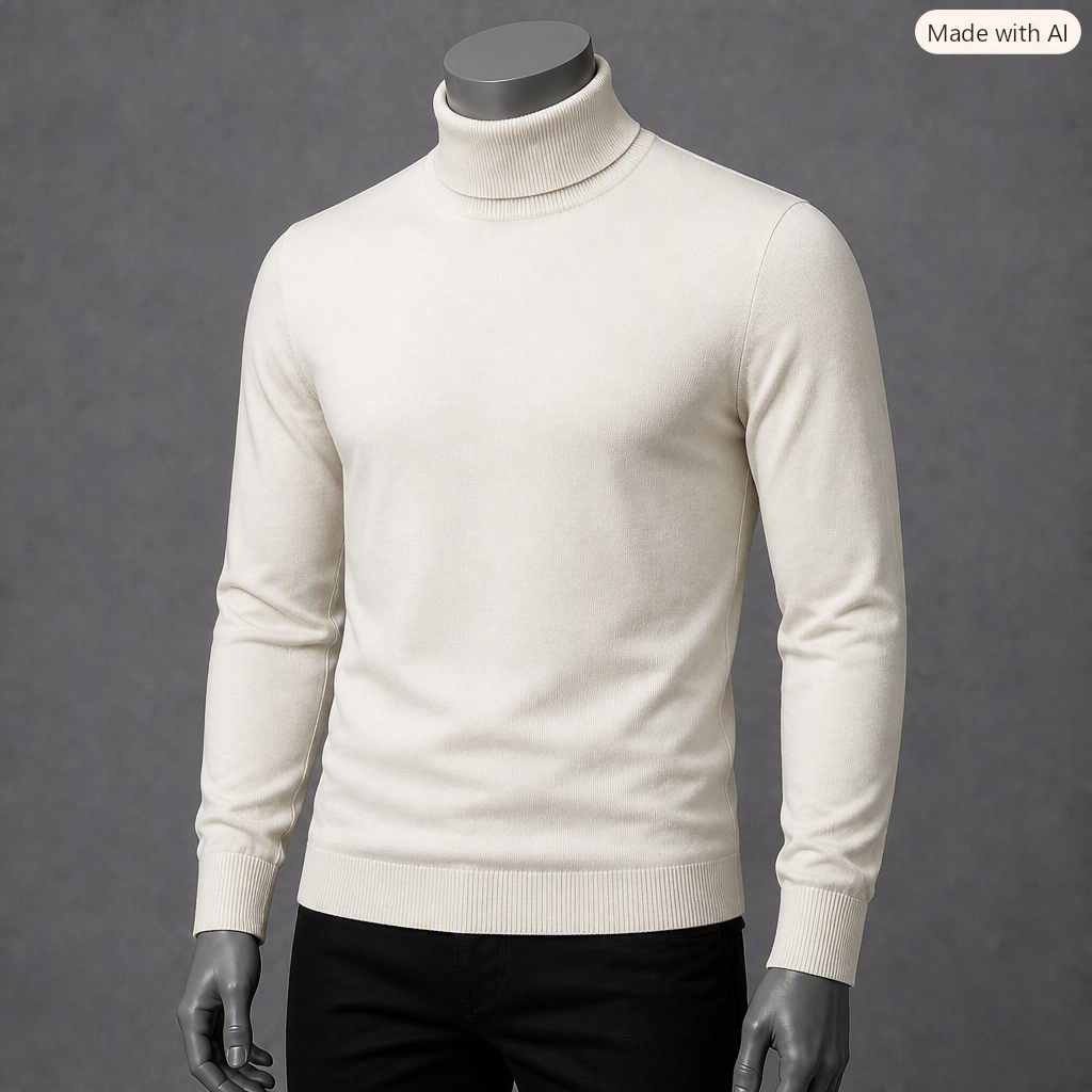 Ivory merino wool turtleneck